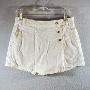 Zara Cream Button-Detail Skort
